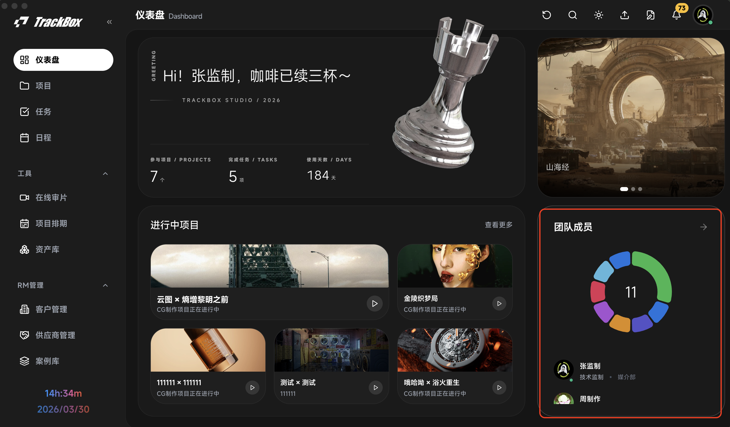 团队成员展示演示图
