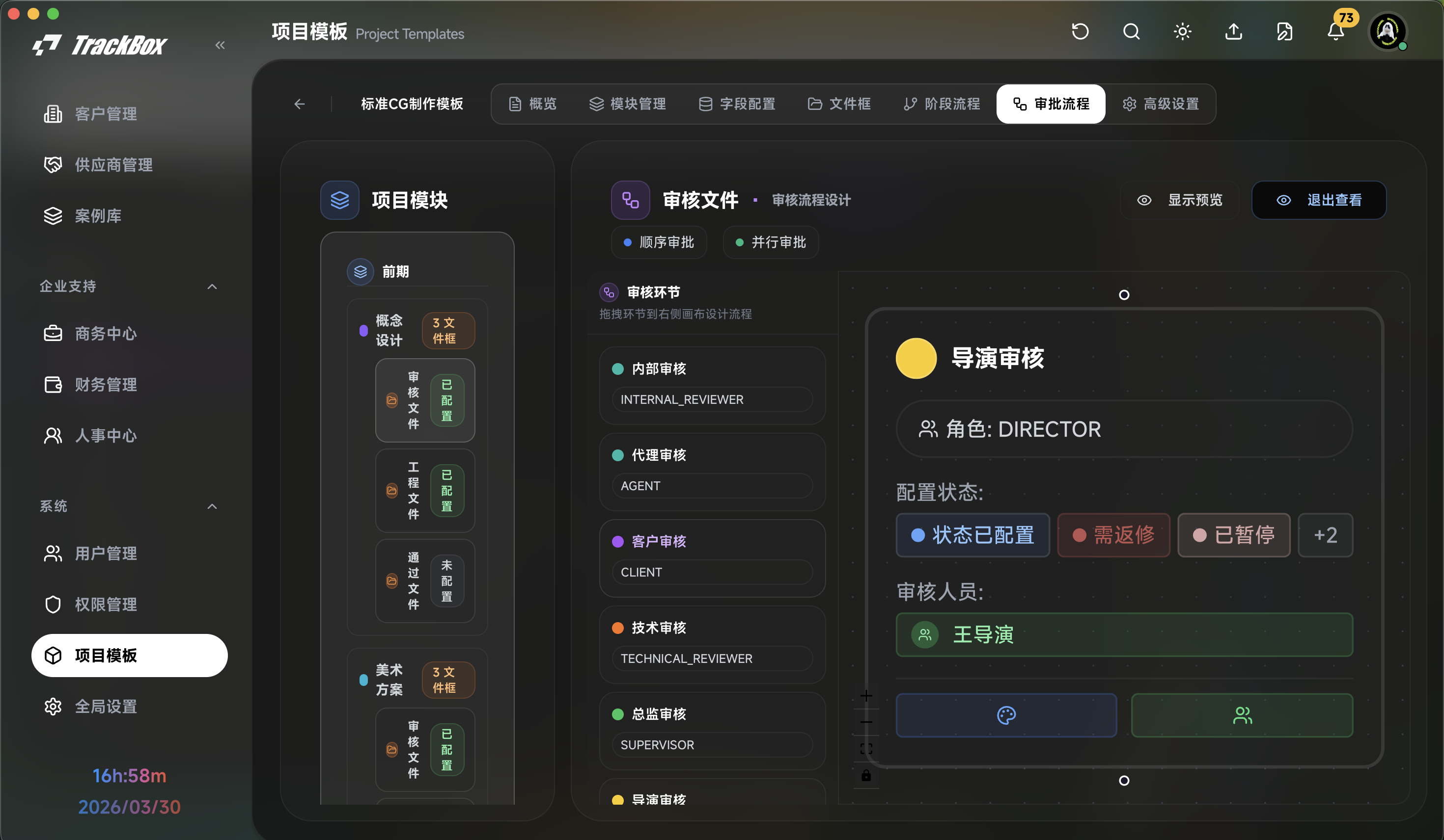 审核人员配置演示图